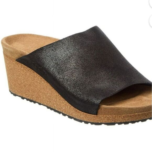 Birkenstock Papillio Namica Suede Sandal- Antique Black Washed Metallic - Picture 2 of 11